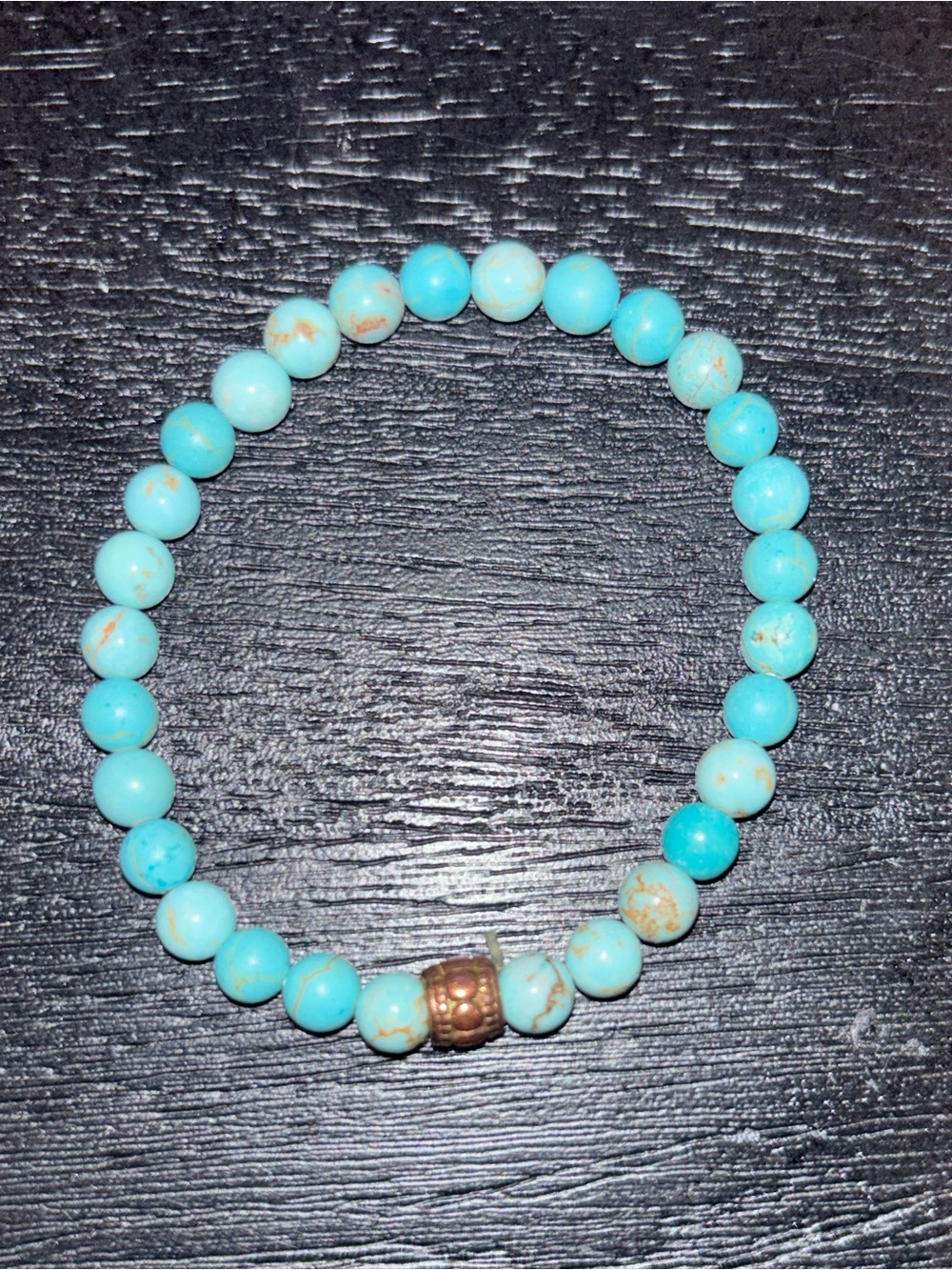 3 Turquoise Beaded Stretch Bracelets - Picture 2 of 6